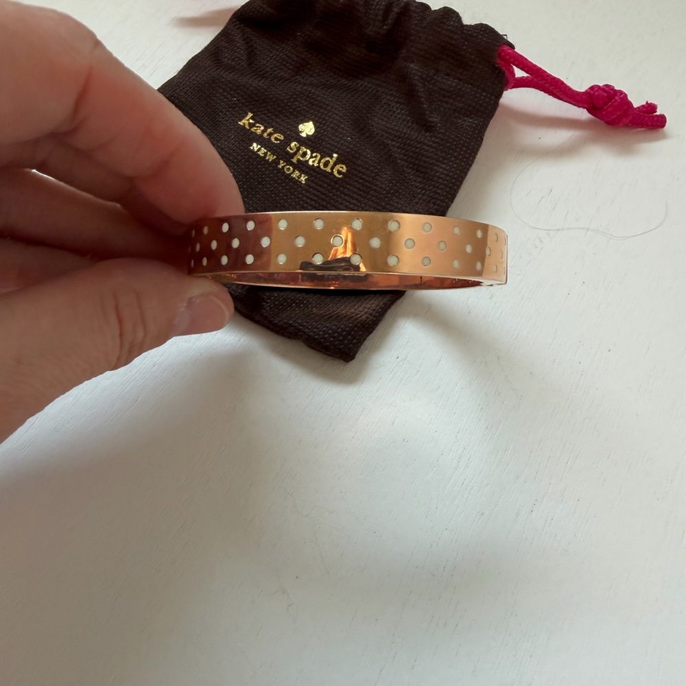 kate spade rose gold polka dot bangle
